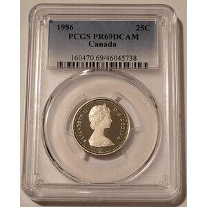 Canada Elizabeth II 1986 25 Cents Proof PR69 DCAM PCGS